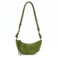 Soft Faux Suede Crossbody Shoulder Bag Adjustable Strap Compact Everyday Crescent Purse
