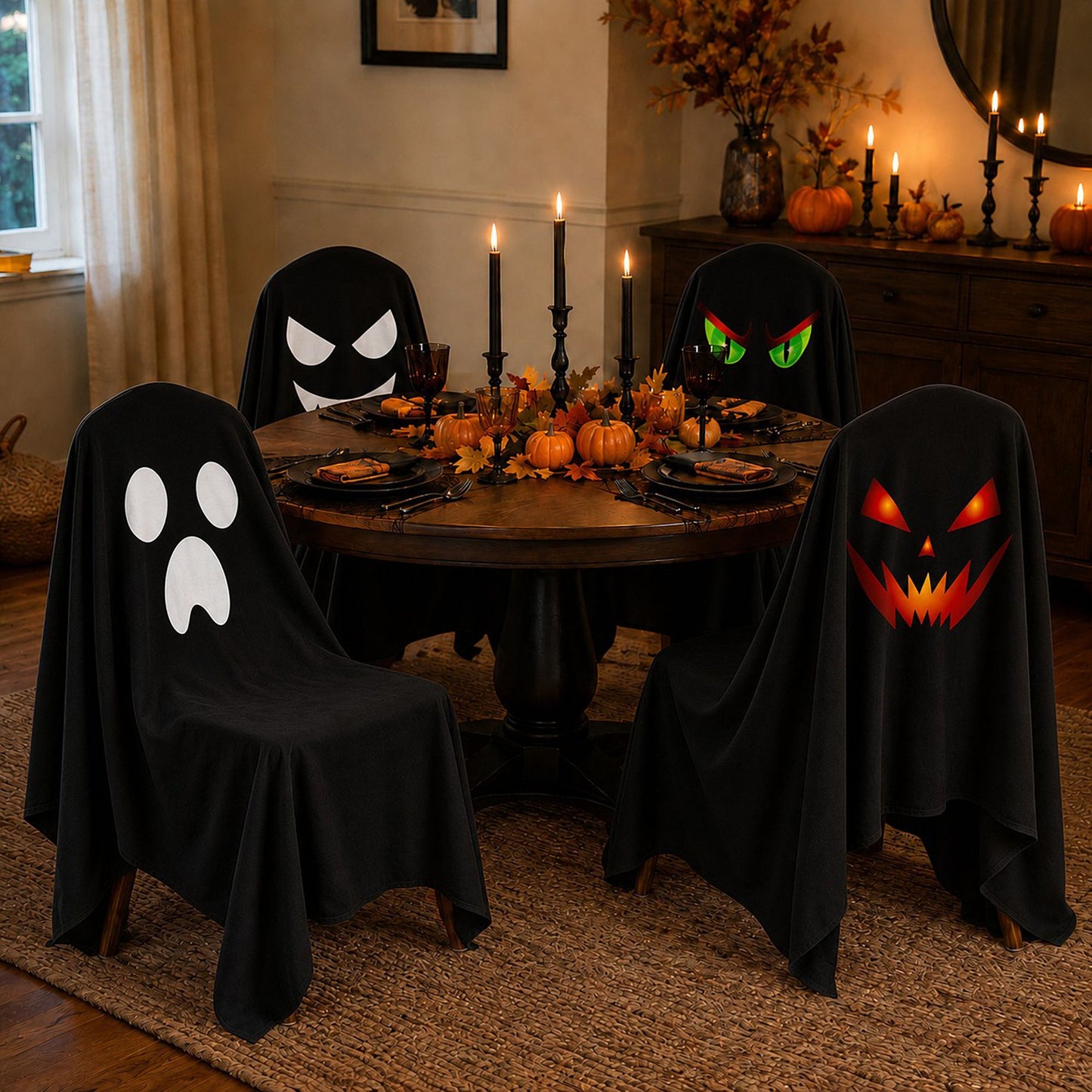 4 Pack Halloween Ghost Chair Covers Party Decorations