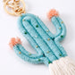 Cactus Macrame Keychain with Tassel Bag Charm