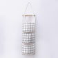 Hanging Wall Organizer with Three Pockets and Black Grid Pattern 22.5x7.8 in