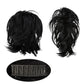 Short Tousled Layered Ponytail Hairpiece with Claw Clip Heat Resistant Synthetic Hair Natural Texture