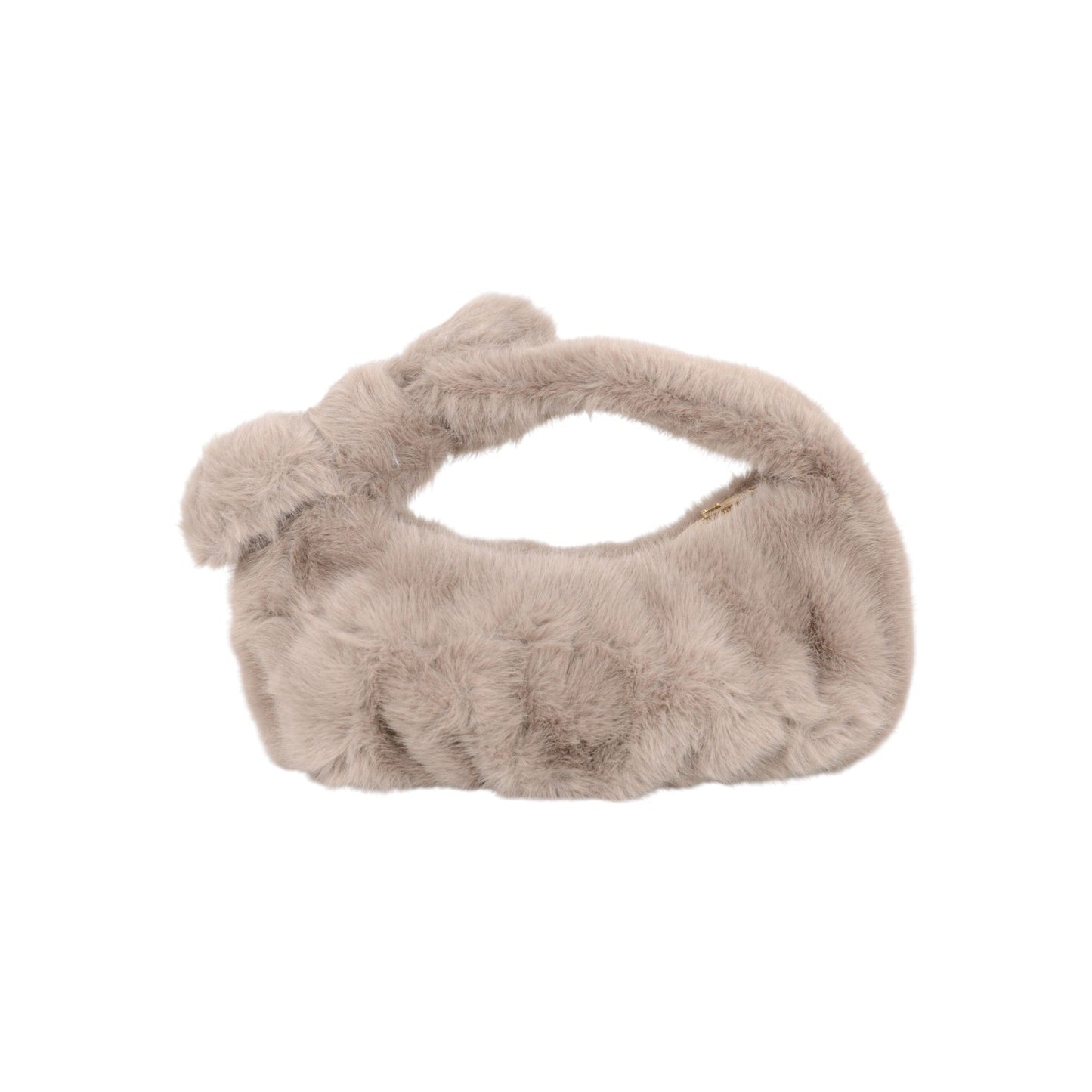 Soft Plush Bow Faux Fur Handbag Stylish Daily Shoulder Bag