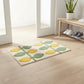 Tufted Floor Mat with Floral Daisy Pattern Non Slip Backing Soft Plush Decorative Scalloped Edge Rug
