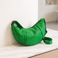 Nylon Crescent Shoulder Bag with Adjustable Strap and Double Zip Closure