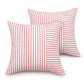 2 Pack Striped Textured Throw Pillow Covers 18 x 18 Inch for Couch Sofa and Bed
