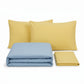4-Piece Cotton Washed Bedding Set with Duvet Cover Flat Sheet and Pillowcases