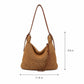 Woven Hobo Shoulder Crossbody Bag with Zip Closure and Slouchy Shape