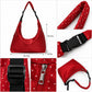 Large Nylon Polka Dot Shoulder Tote Bag