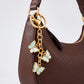 2pc Triple Butterfly Keychain Bag Charm with Lobster Clasp and Key Ring