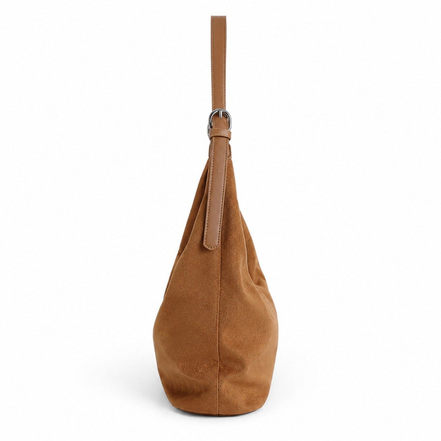 Faux Suede Slouchy Hobo Shoulder Bag