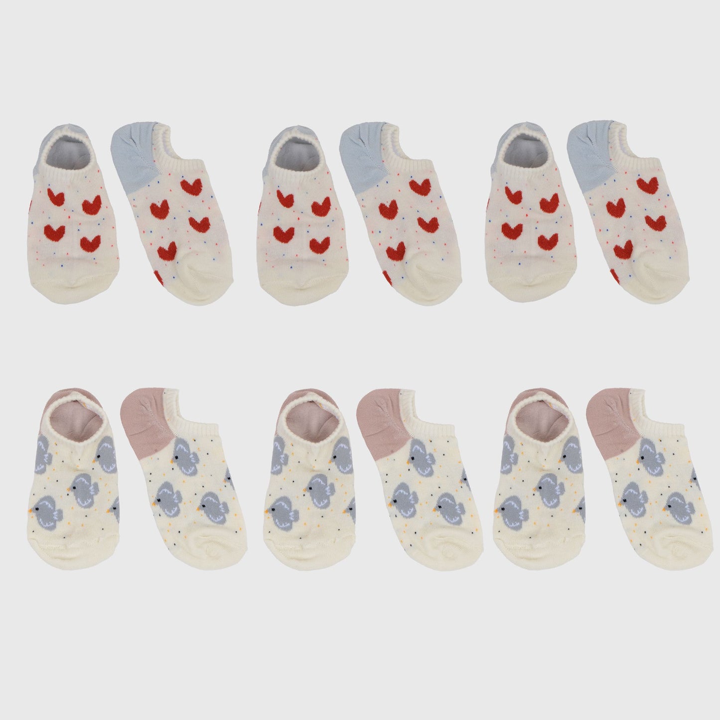 Charming No Show Socks Seamless Toe Cotton 6Pk