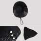 Crochet Bucket Hat with Adjustable Chin Strap and Back Button Eyelet Panel for Sun Protection