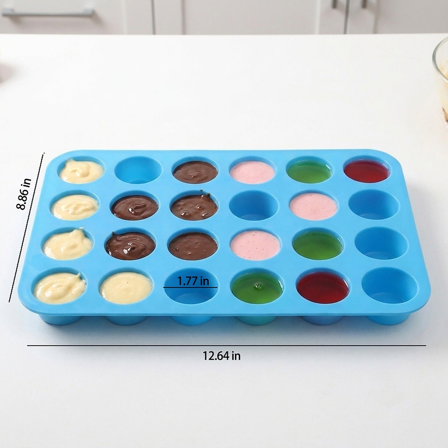 24-Cup Mini Muffin Pan - Non-Stick Bite-Sized Cupcake Mold for Baking