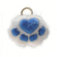 2-PC Plush Paw Print Faux Fur Keychain with Metal Clip