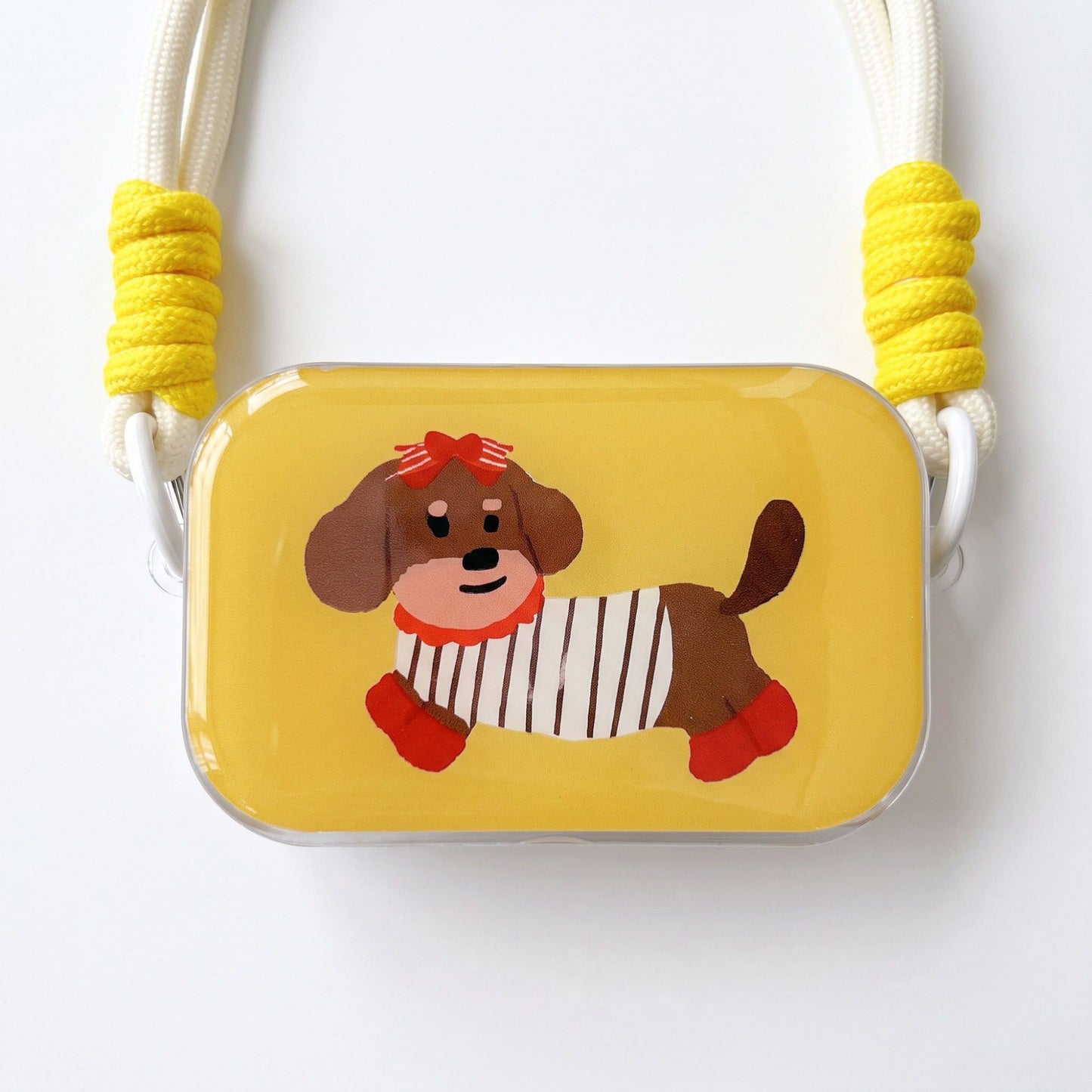 Dachshund Graphic Clear Phone Case Design with Cord Strap Compatible with all iPhone 14 and later models