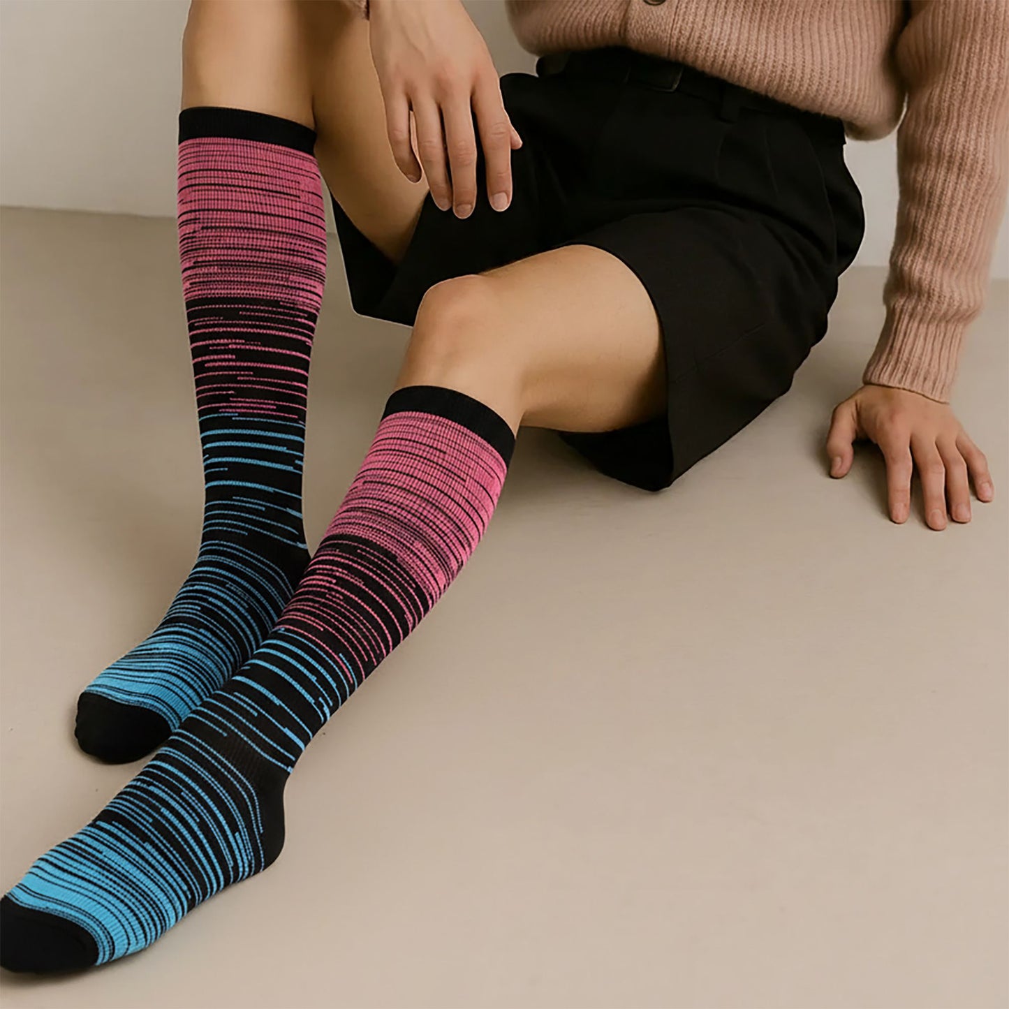 6pk Professional Athletic Compression Socks - Gradient Pressure Knee-High Socks for Fitness, Running & Recovery