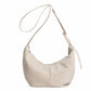 Soft Faux Leather Crescent Shoulder Bag Adjustable Strap Slouchy Everyday Crossbody Purse