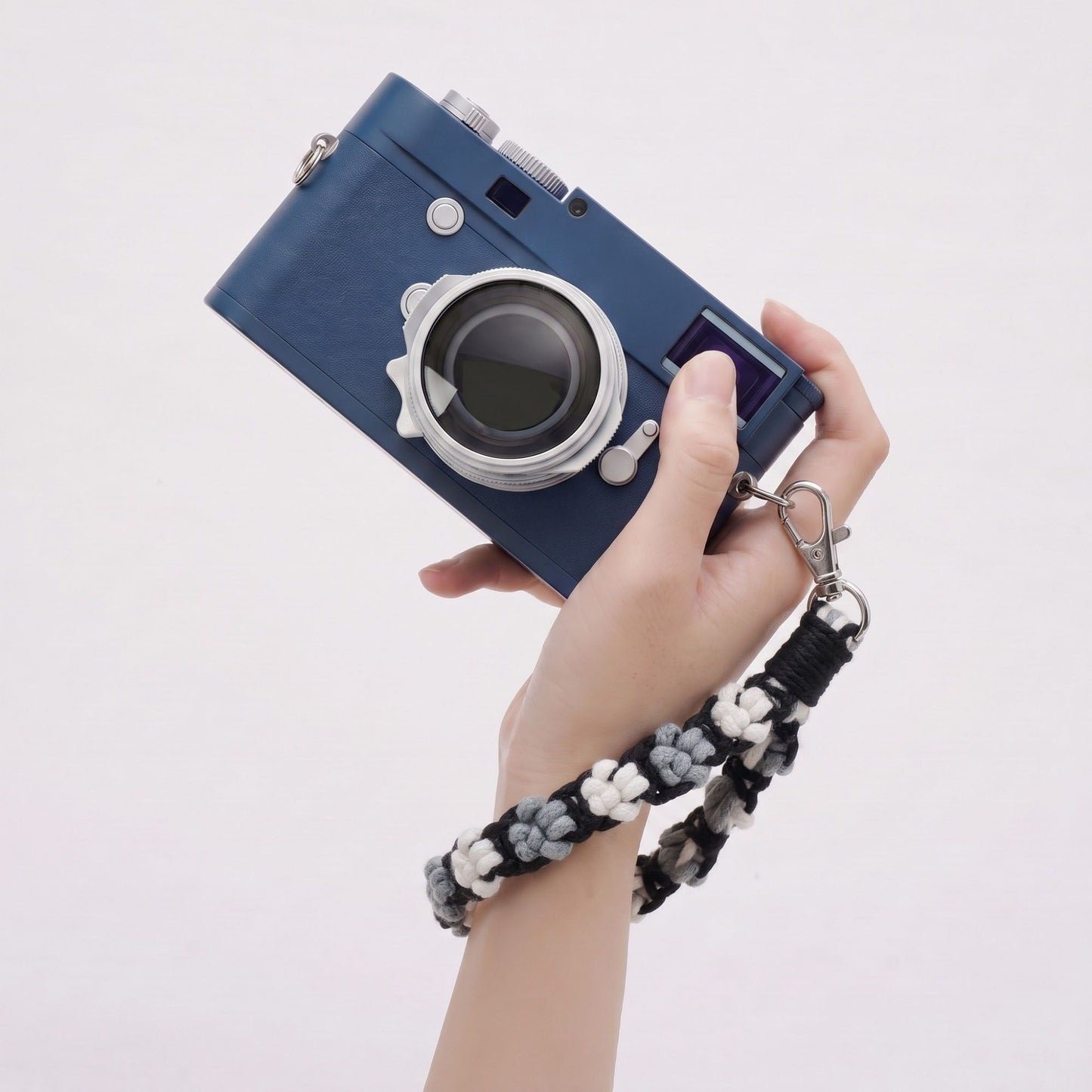 Floral Braided Wrist Strap with Swivel Clasp