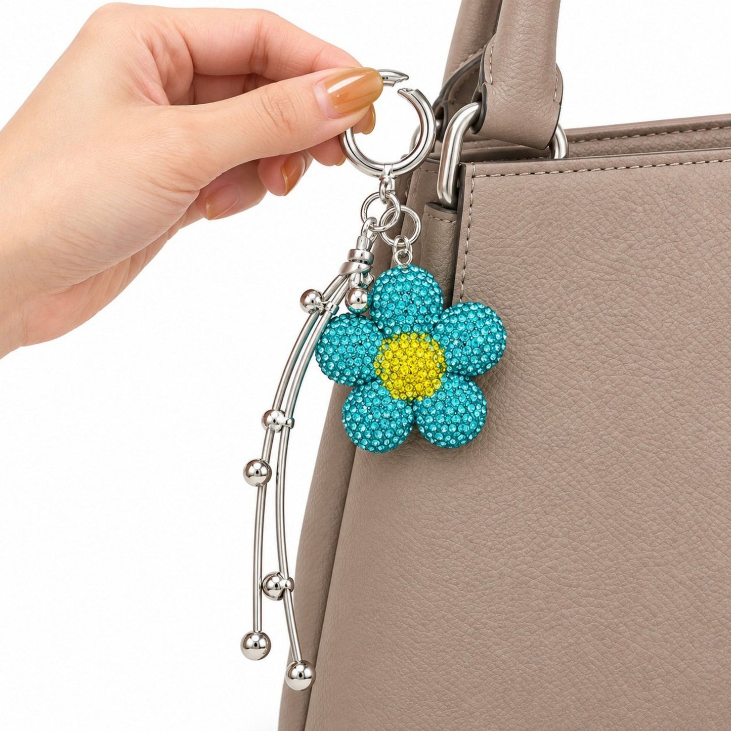2 Pack Leopard Bag Charm Keychain with Beaded Tassel and Lobster Clasp