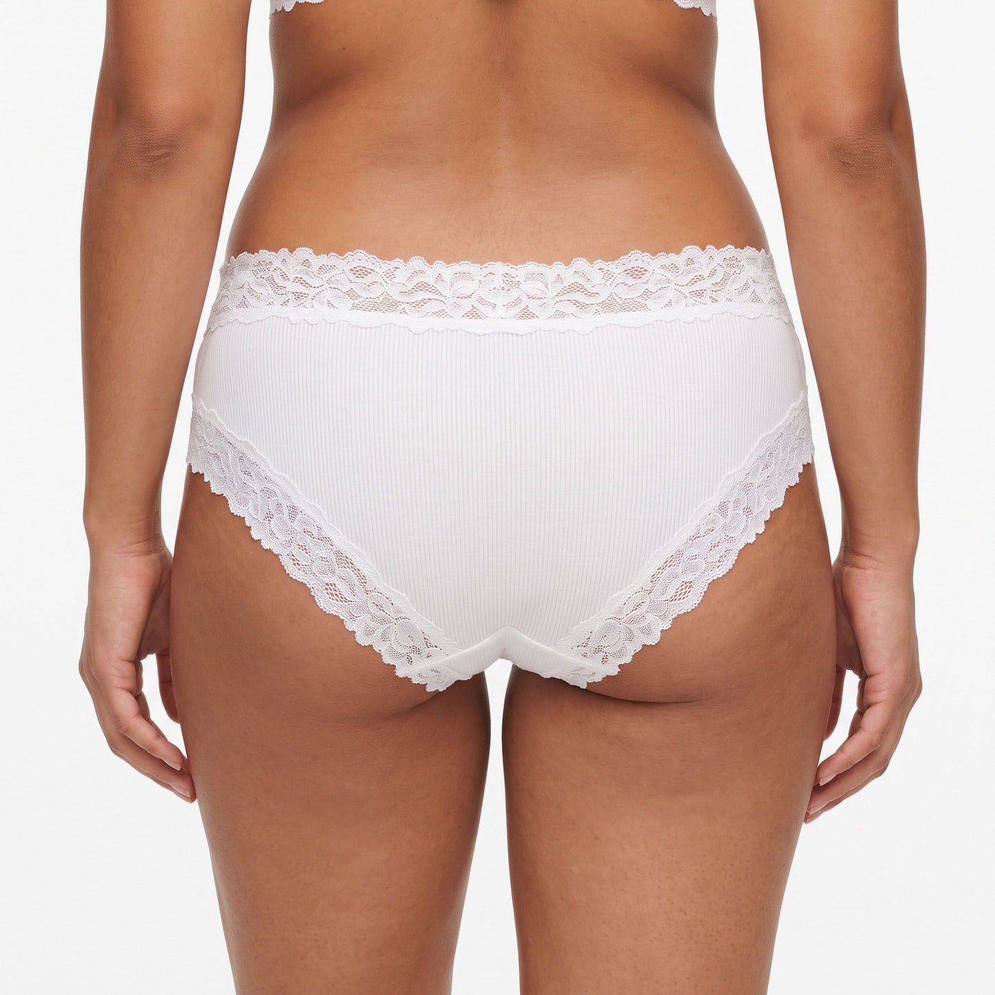 2 Pack Ribbed Floral Lace Hipster Underwear