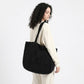 Corduroy Tote Bag Large Capacity Shoulder Bag with Front Pocket