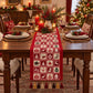 Christmas Patchwork Table Runner with Tassels for Holiday Dining Table Decor
