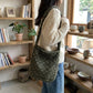 Fuzzy Shoulder Bag Soft Textured Tote Purse with Magnetic Closure