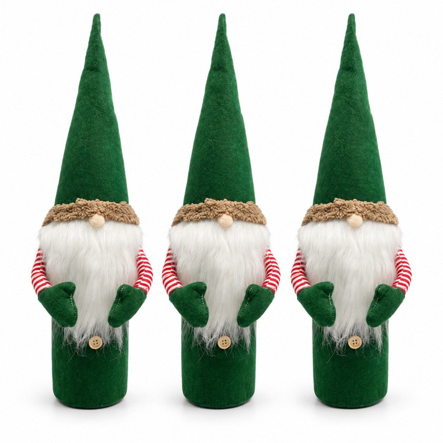 3pk Christmas Gnome Wine Bottle Covers