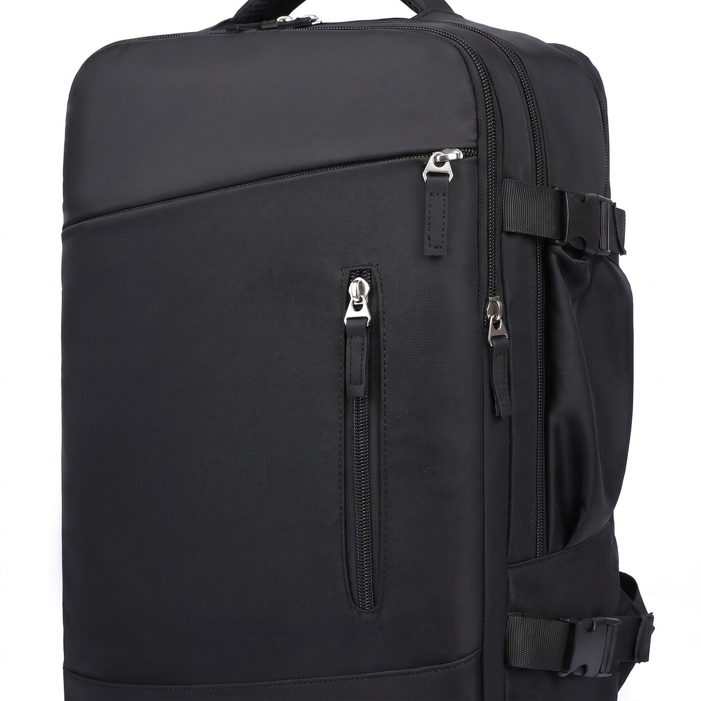 Multi-Compartment Travel Backpack with Padded Straps, Side Pockets and Compression Buckles