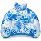 Inflatable Pool Lounger with Tropical Leaf Print and Cup Holders