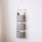 Hanging Wall Organizer with Three Pockets and Black Grid Pattern 22.5x7.8 in