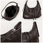 Slouchy Faux Leather Hobo Shoulder Bag with Adjustable Strap and Zip Closure