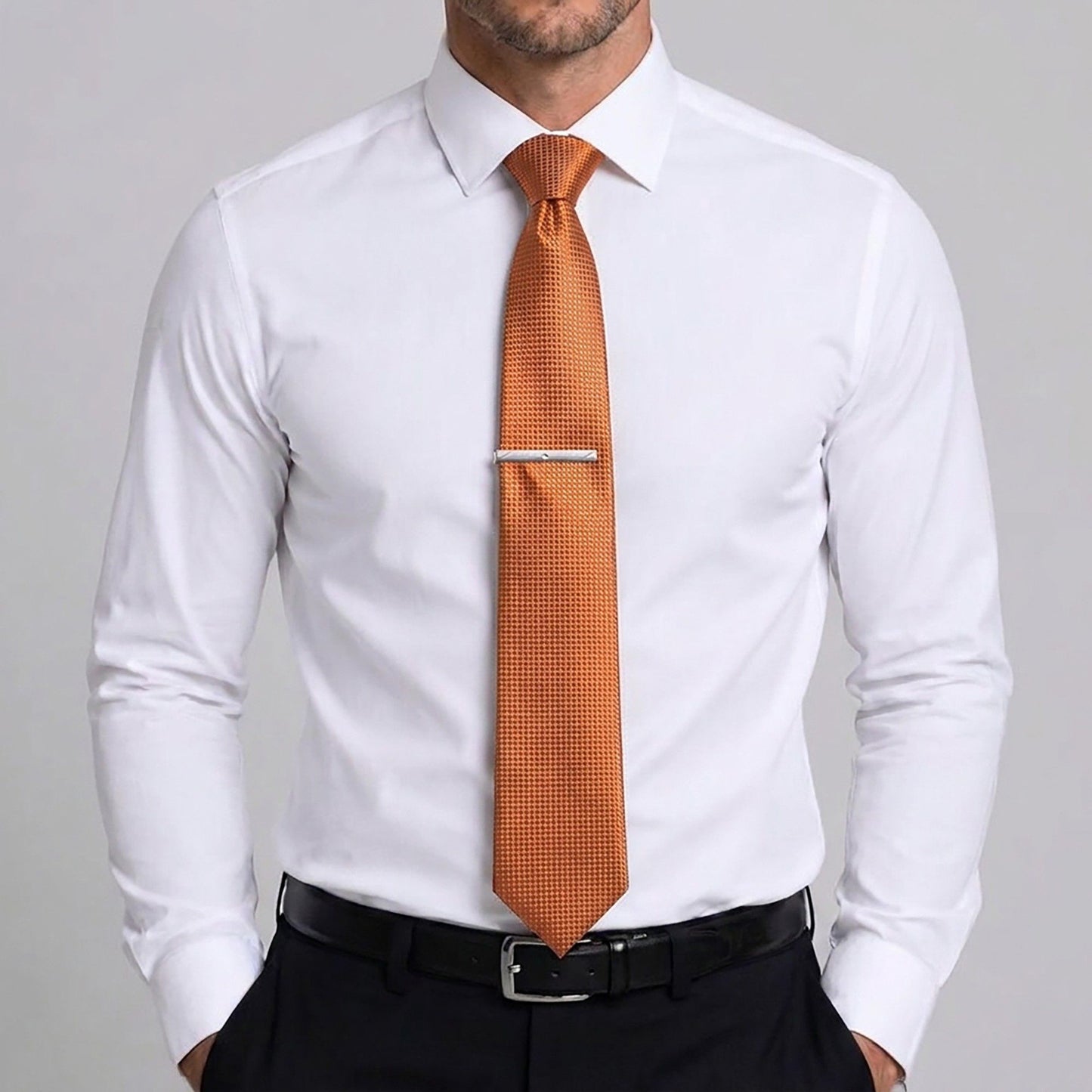 Men's Formal Tie Gift Set with Pocket Square Cufflinks Tie Clip and Gift Box