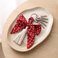 Polka Dot Bow Bag Charm with Tassel and Key Ring
