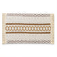 4 Set Woven Rectangular Placemats with Textured Stripes and Fringe Edges 11.8x19.5 in