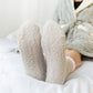 4-Pair Plush Cozy Fuzzy Socks with Contrast Cuffs for Winter Indoor Warmth