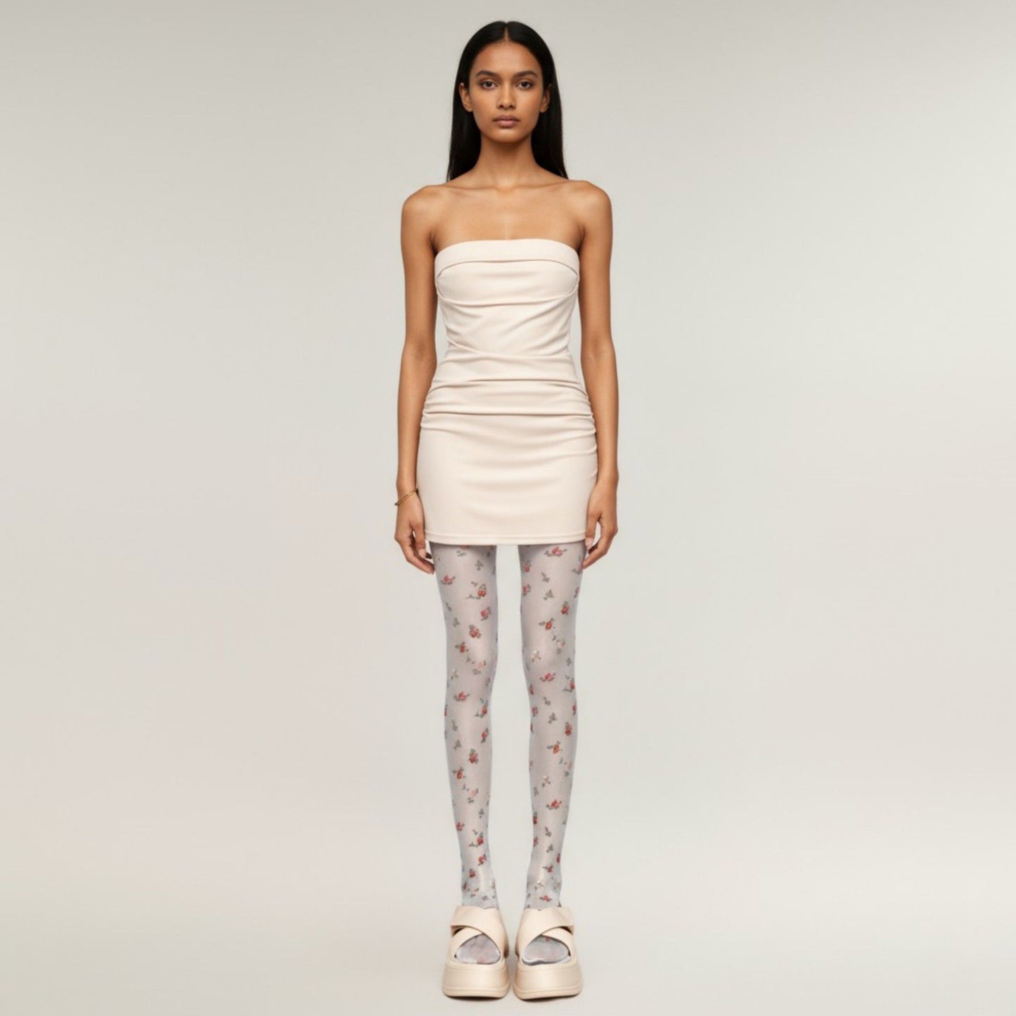 2pcs Women's Sheer Floral Print Tights with Delicate Allover Pattern