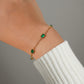 Women's Faceted Gem Station Bracelet with Delicate Linked Chain and Modern Minimalist Detailing for a Refined Everyday Accent