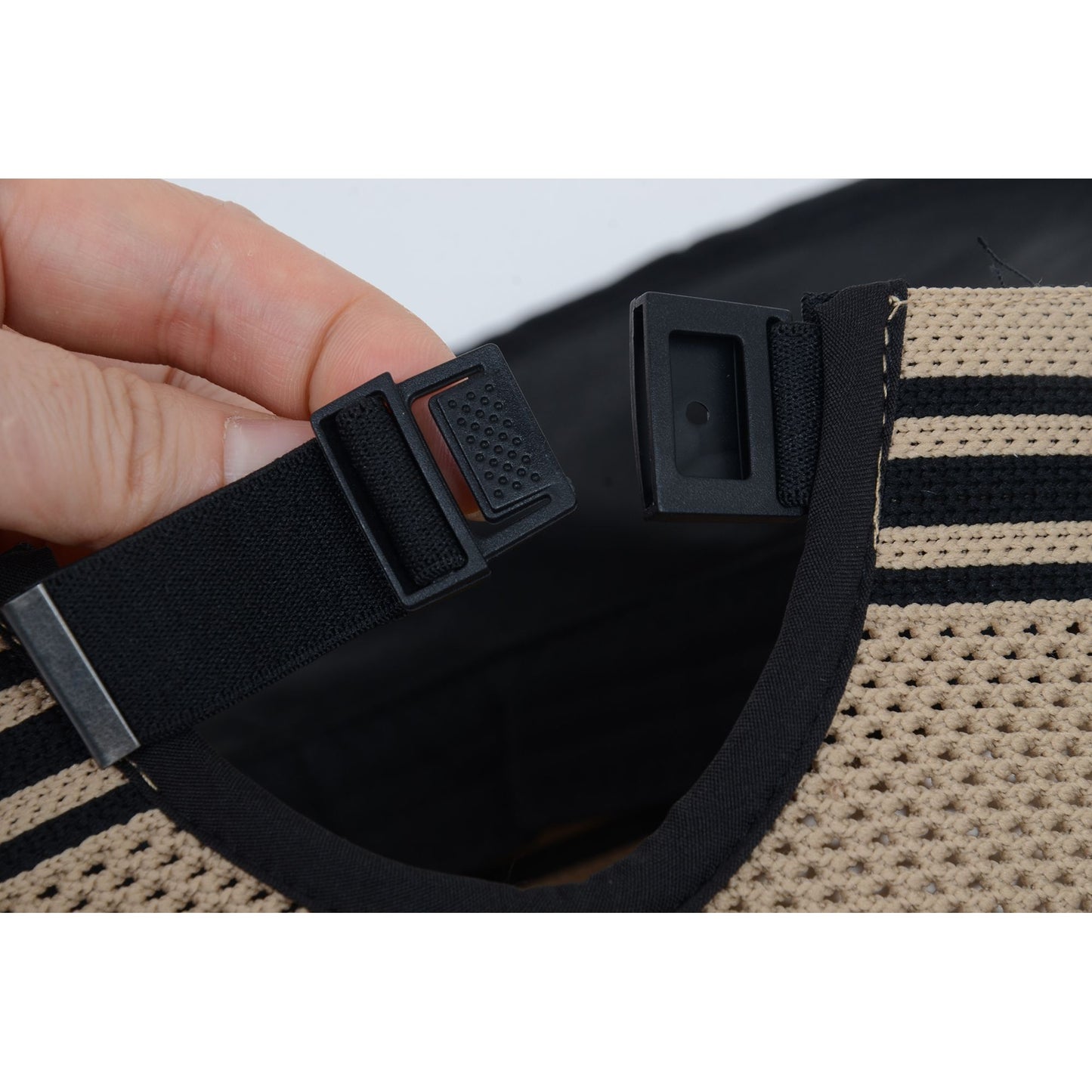 Breathable Mesh Sun Visor Cap with Ponytail Slot Adjustable Strap and Wide Brim for Outdoor Hiking and Summer Travel