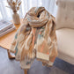 Abstract Geometric Print Oversized Scarf Wrap with Fringe 70.8*25.6 Inches