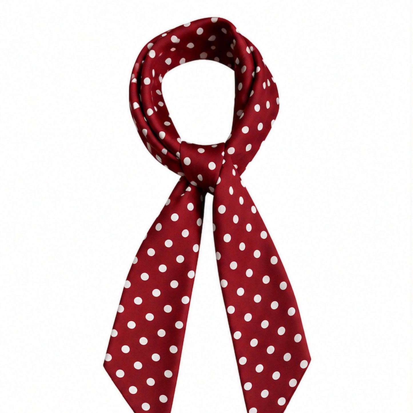 Polka Dot Skinny Neck Scarf with Pointed Ends
