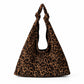 Large Suede Look Hobo Shoulder Bag with Knotted Strap and Magnetic Closure