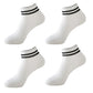 4 Pairs Ankle Grip Yoga Socks Soft Cotton Non-Slip Bottom Striped Cuff