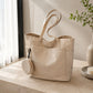 Large Capacity Tote Bag with Zip Closure Spacious Shoulder Bag Lightweight Daily Bag