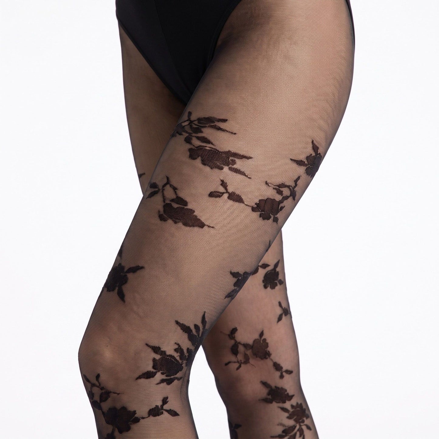2-Piece Floral Pattern Sheer Tights