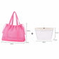 Mesh Drawstring Tote Bag with Carry Handles and Organizer Pouch