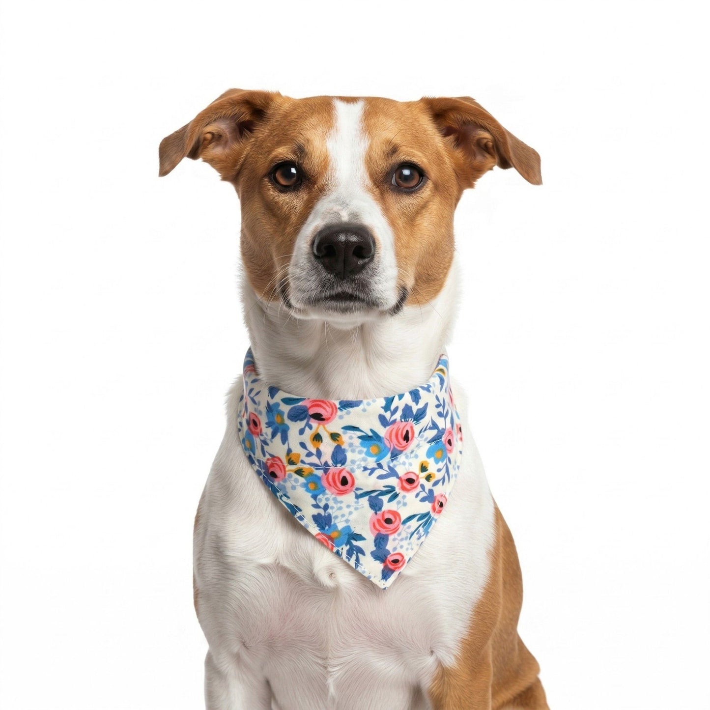 Floral Print Pet Bandana, Soft Cotton Flower Pattern Scarf Collar for Small Medium Dogs Cats
