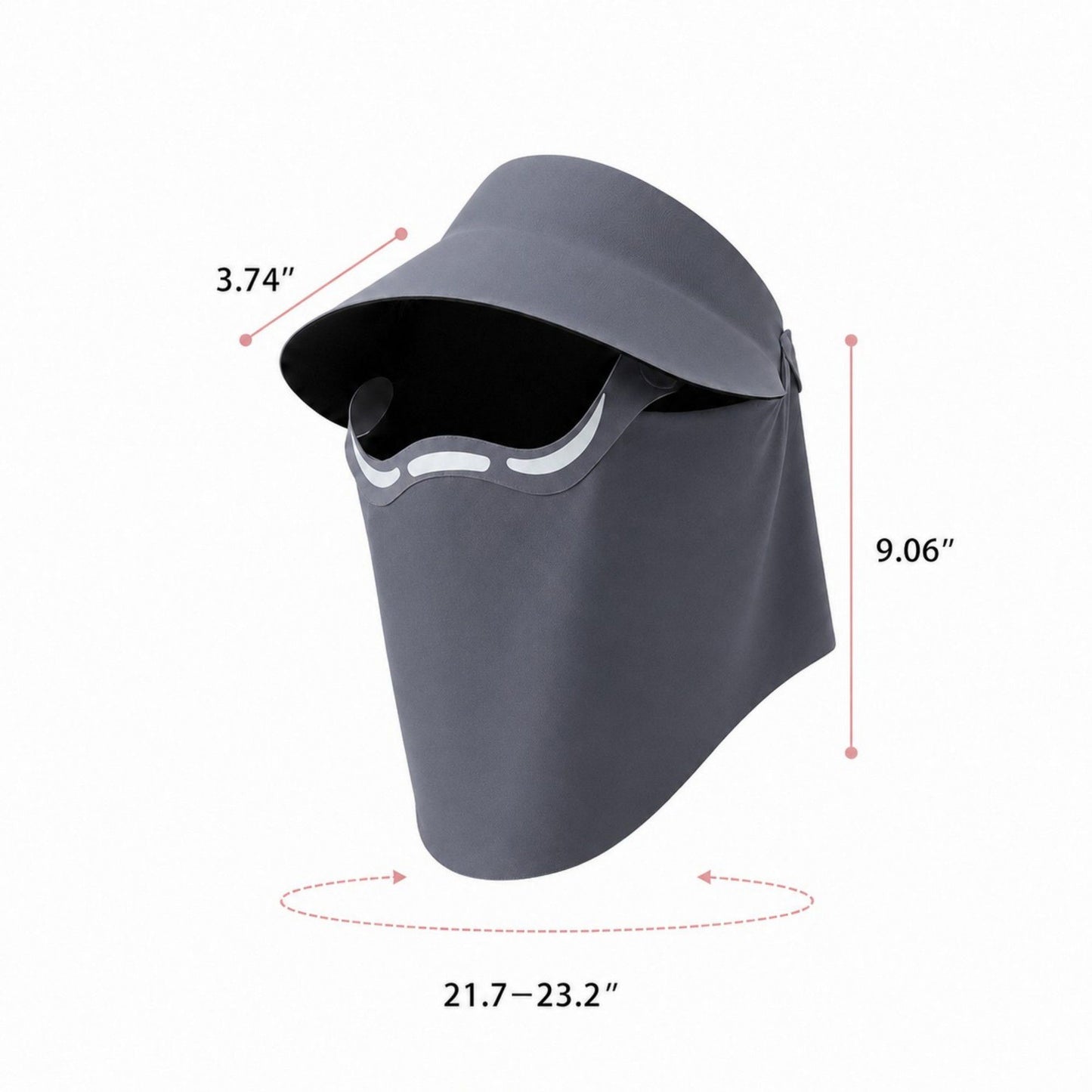 Magnetic Detachable Face Cover Visor Hat with Wide Brim and Neck Coverage