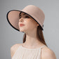 Roll Up Wide Brim Visor Sun Hat with Ponytail Hole and UV Protection Lightweight Packable Foldable Summer Cap