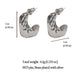 Women's Textured C-Hoop Earrings - 2cm Hammered Statement Hoops